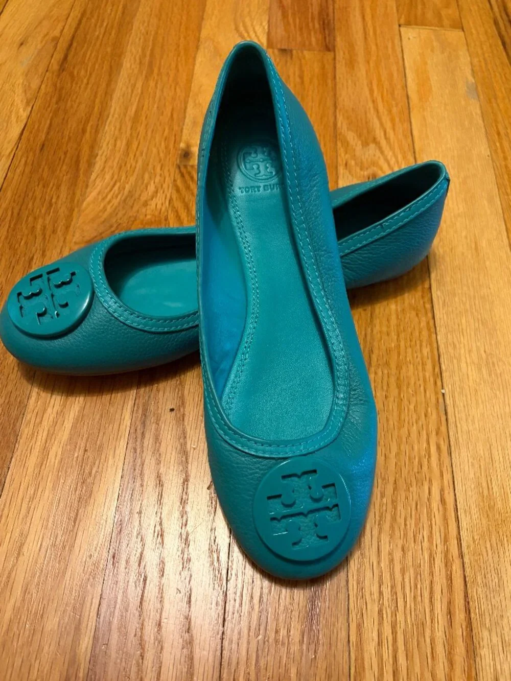 NEW Tory Burch Ballet Flats, Teal, Size 8